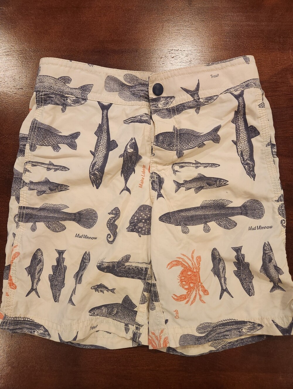 Crewcuts by J Crew boys size 6 fish and crab Swim Trunks costal marine beach